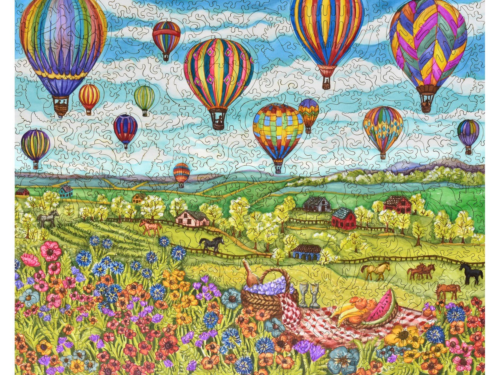 Balloons Over Farmland Puzzle - Joy
