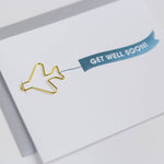Banner: Get Well Soon Paper Clip Letterpress Card - Joy