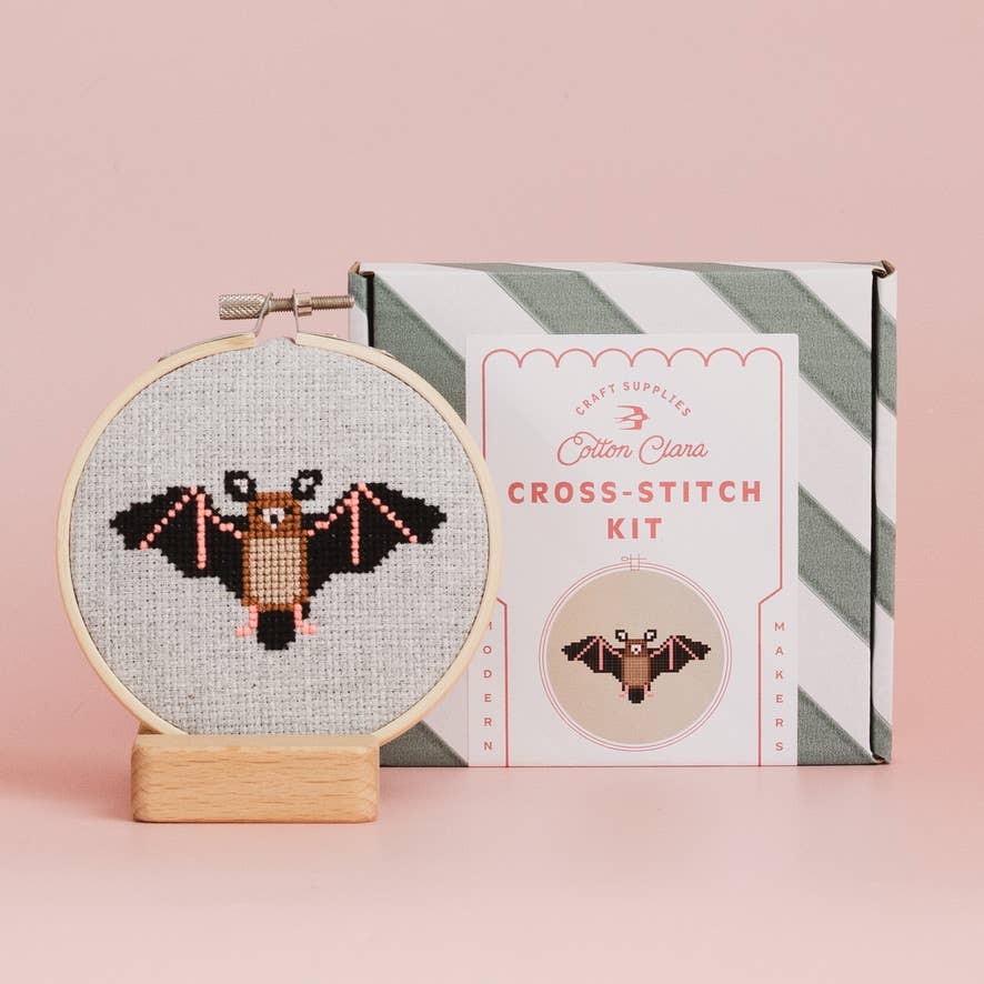 Bat Cross Stitch Kit for Beginners - Joy