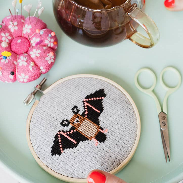 Bat Cross Stitch Kit for Beginners - Joy