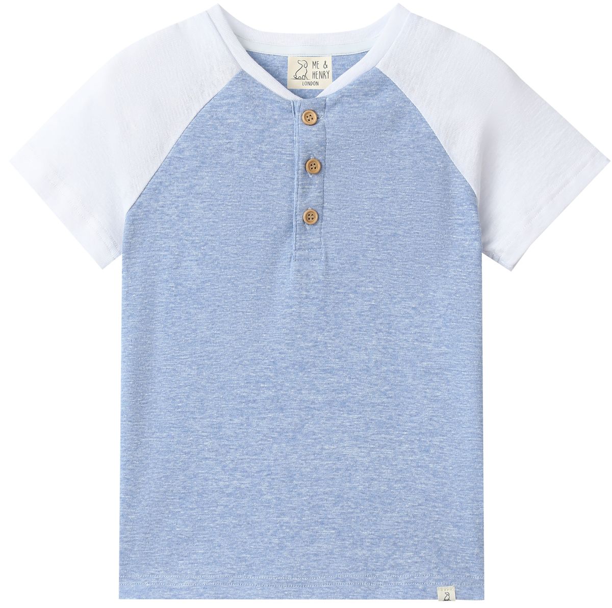 BEACON Heathered Chambray Raglan Henley - Joy