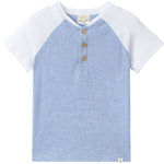 BEACON Heathered Chambray Raglan Henley - Joy