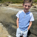 BEACON Heathered Chambray Raglan Henley - Joy