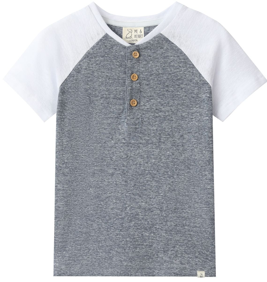 BEACON Heathered Navy Raglan Henley - Joy