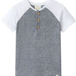 BEACON Heathered Navy Raglan Henley - Joy