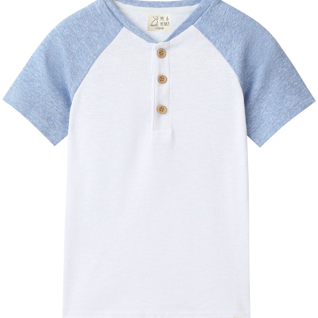 BEACON White/Chambray Raglan Henley - Joy
