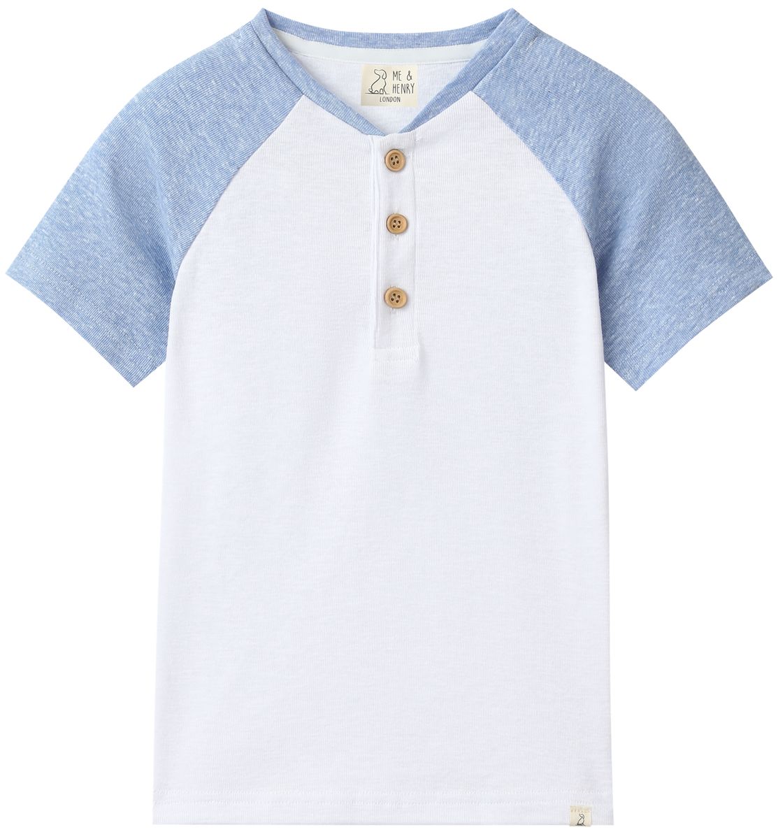 BEACON White/Chambray Raglan Henley - Joy