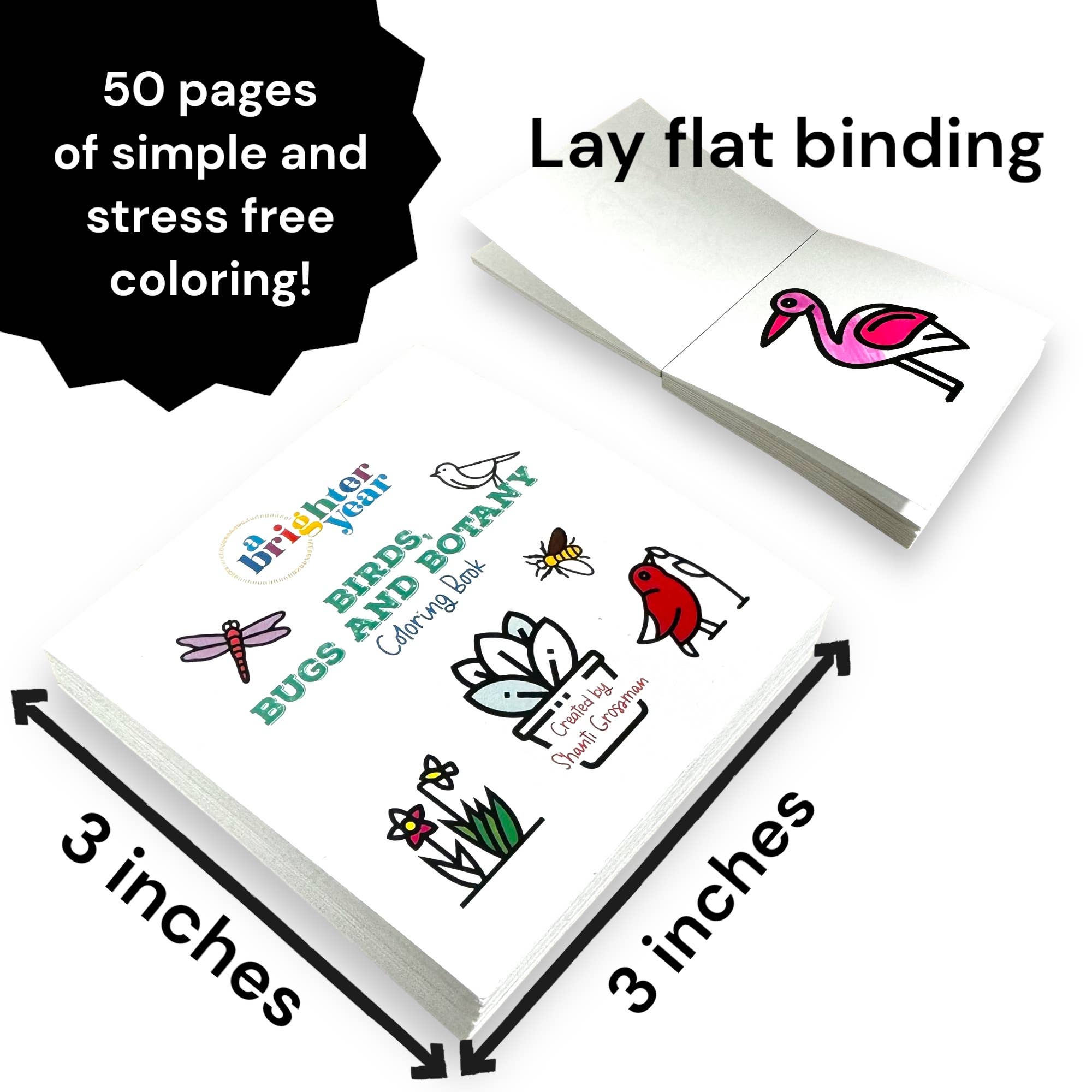 Birds, Bugs & Botany Mini Coloring Book - Joy Gift Shoppe