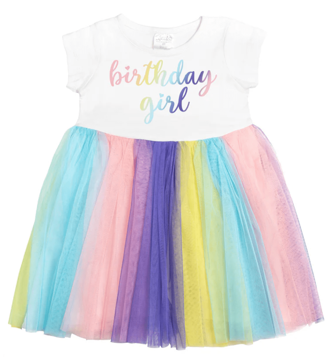 Birthday Girl Rainbow Tutu Dress - 6Y - Joy Gift Shoppe