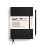 Black Medium Hardcover Notebook - Squared - Joy