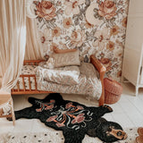 Blooming Black Bear Rug - Joy