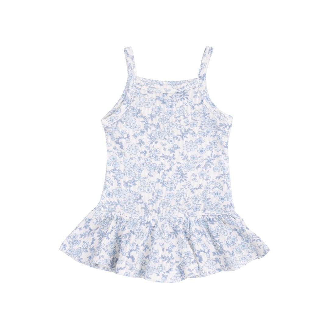 Blue Calico Floral Tank & Smocked Waist Pants - Joy