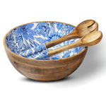 Blue Floral 12" Decorative Bowl - Joy