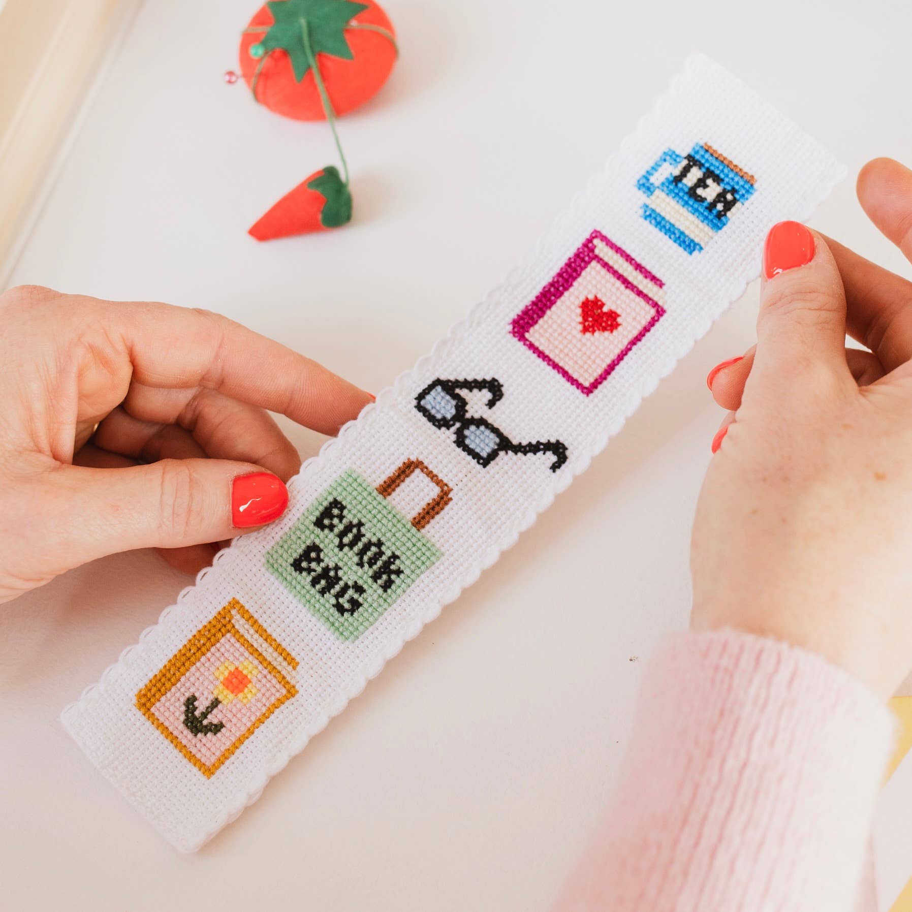 Bookish Counted Cross Stitch Bookmark Kit Beginner Friendly - Joy