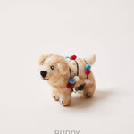Buddy Felted Festive Pup Ornament - Joy