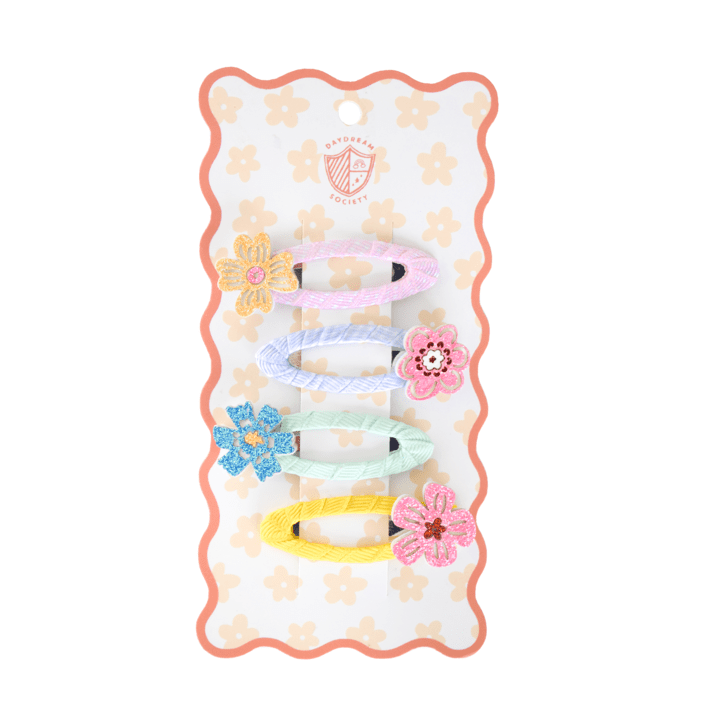 Bunnies In The Garden Flower Hair Clip Set - Joy