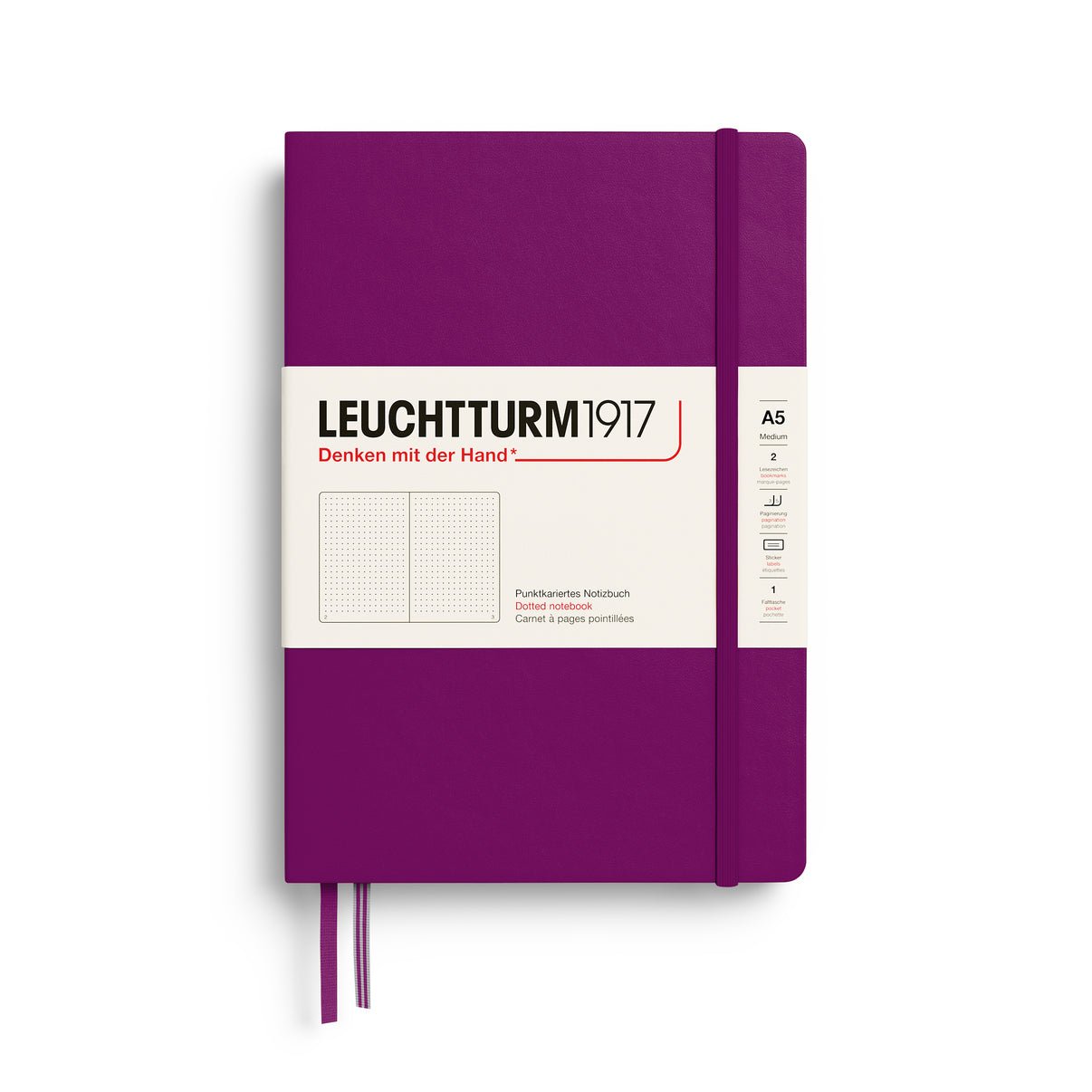 Burgundy Medium Hardcover Notebook - Dotted - Joy Gift Shoppe