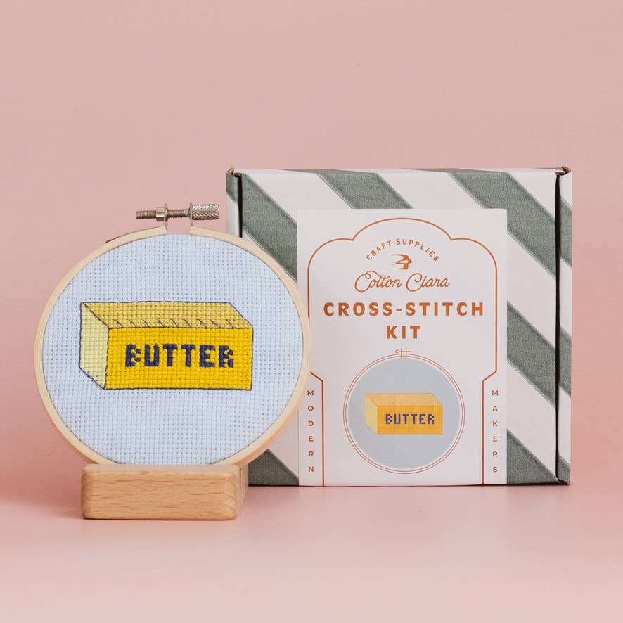 Butter Cross Stitch Kit for Beginners - Joy