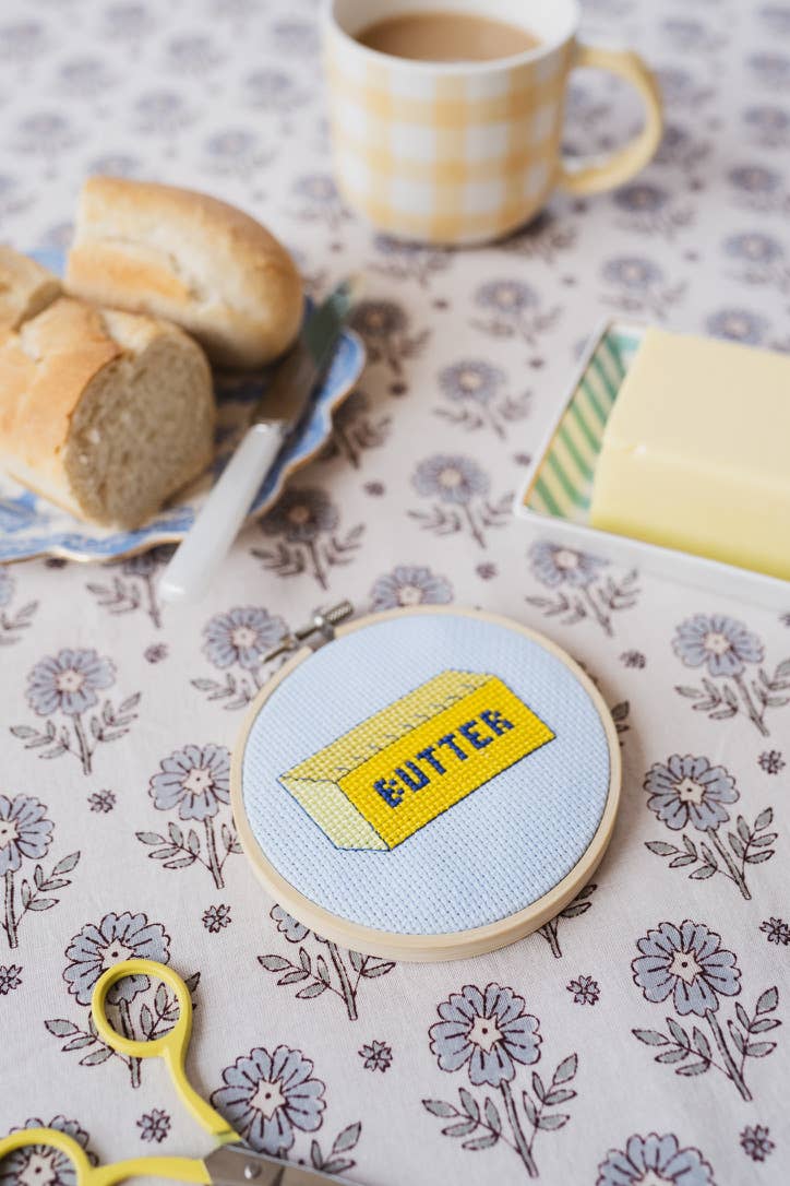 Butter Cross Stitch Kit for Beginners - Joy