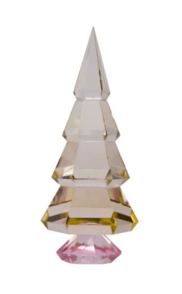 Butter/Light Pink Crystal Christmas Tree - Joy