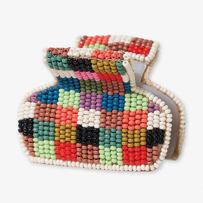 Gia Petite Checked Claw Clip