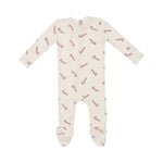 Candy Canes Zipper Footie - Joy