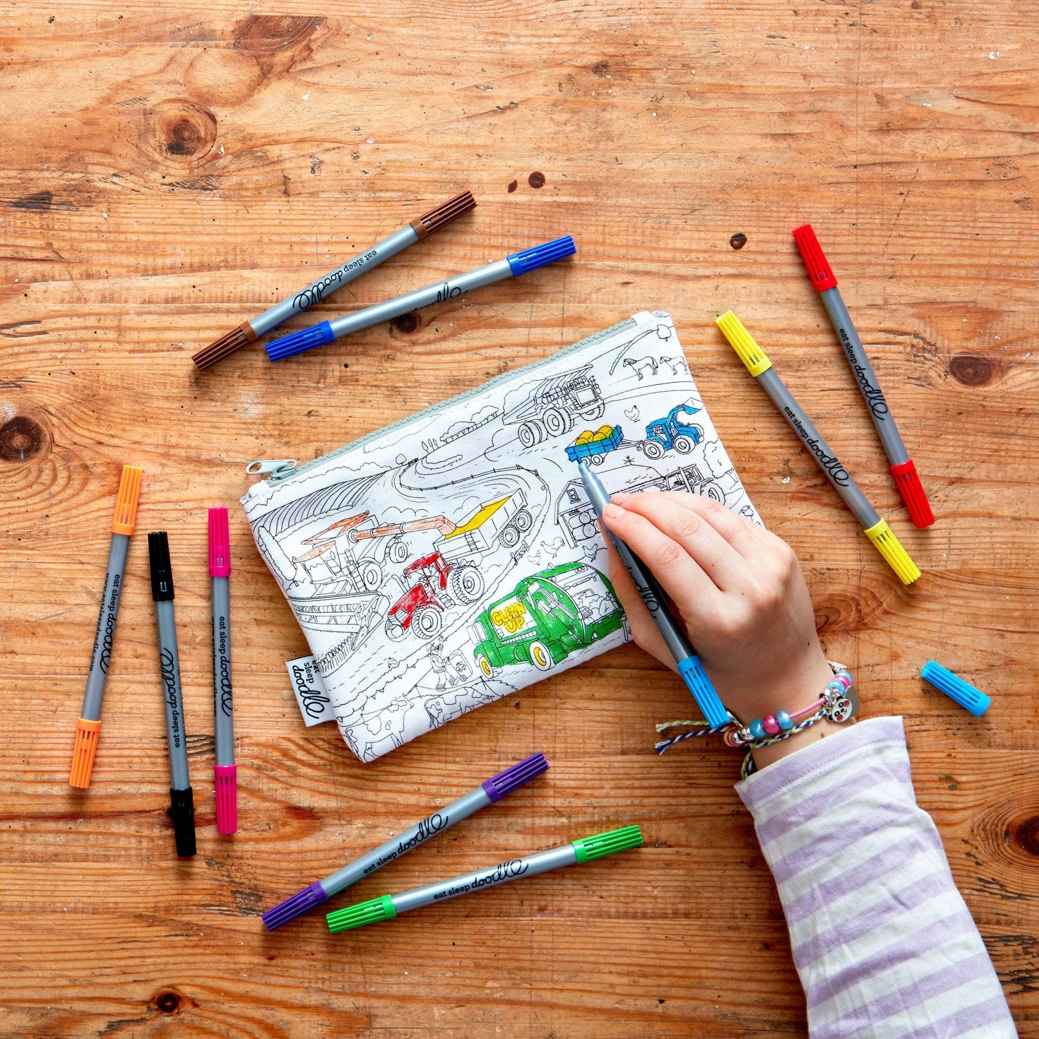 Cars, Trucks & Tractors Pencil Case - Joy Gift Shoppe