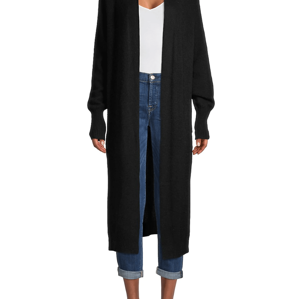 Cashmere Long Side Slit Duster Sweater - Joy