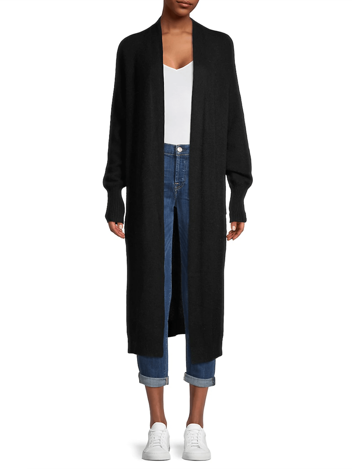 Cashmere Long Side Slit Duster Sweater - Joy