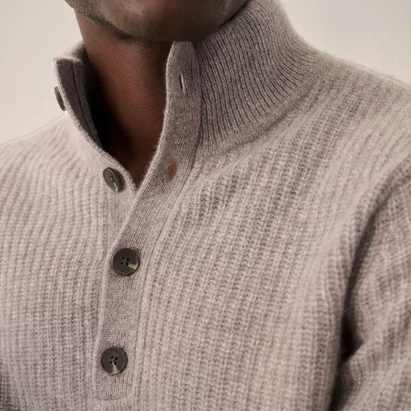 Cashmere Mens Button Down Sweater - Joy