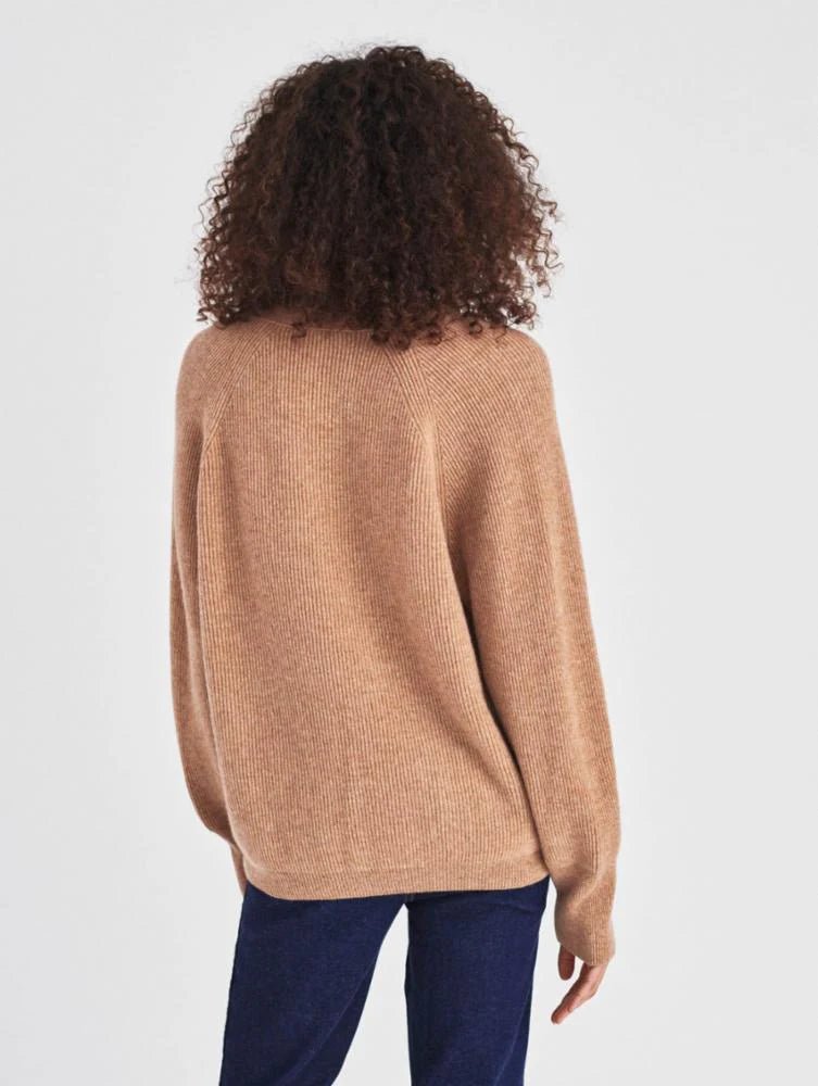 Cashmere Ribbed Boyfriend Cardigan - Joy