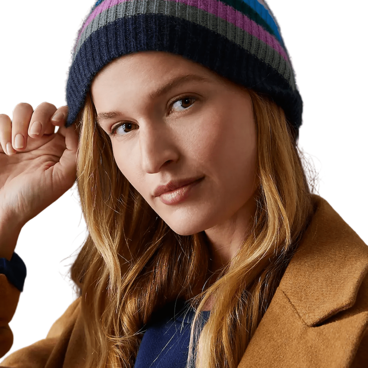Cashmere Striped Beanie - Joy Gift Shoppe