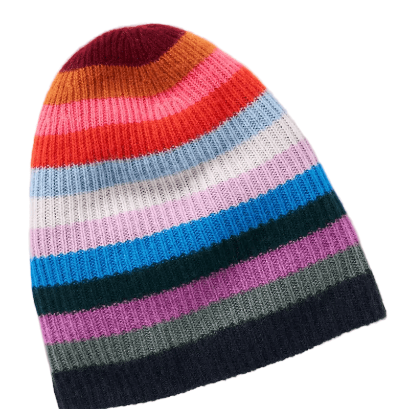 Cashmere Striped Beanie - Joy Gift Shoppe