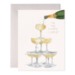 Champagne Tower Wedding Greeting Card – To the Happy Couple - Joy