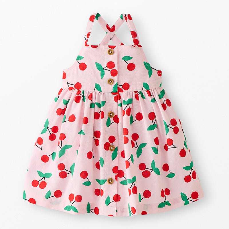 Cherries Sleeveless Button Front Dress - Joy Gift Shoppe