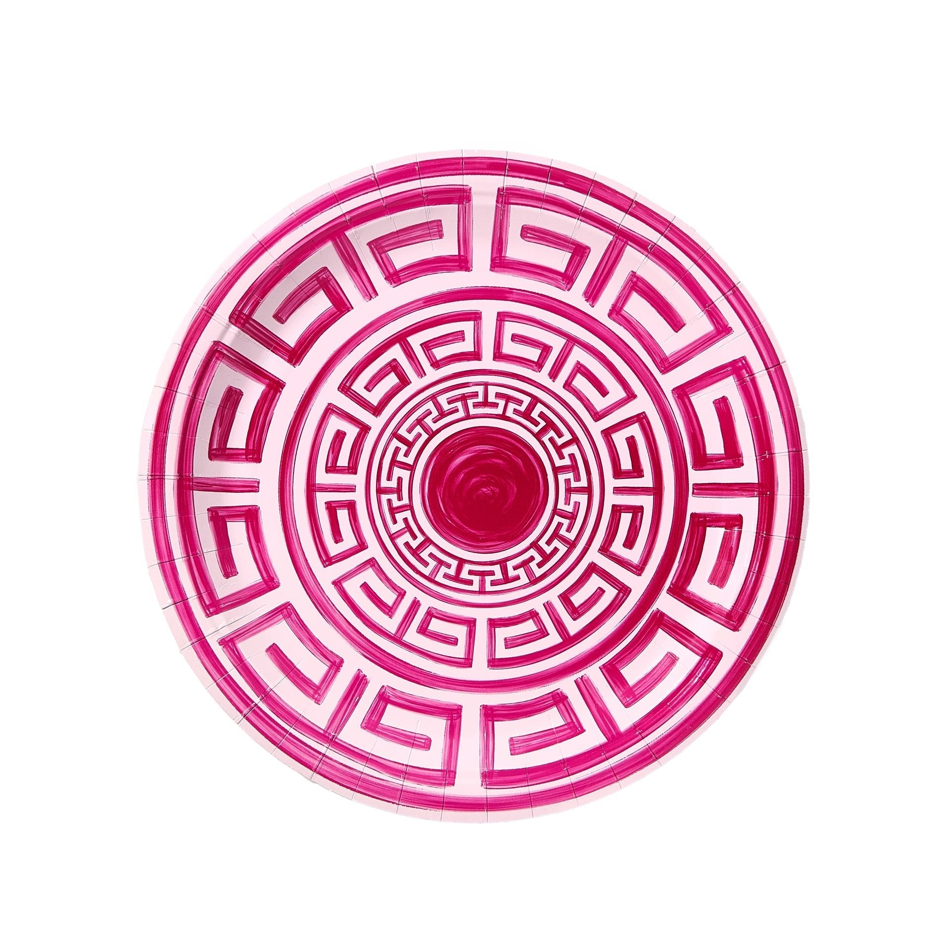 Cherry & Ballet Greek Key Pavilion Dinner Paper Plates - 8 Pack - Joy Gift Shoppe