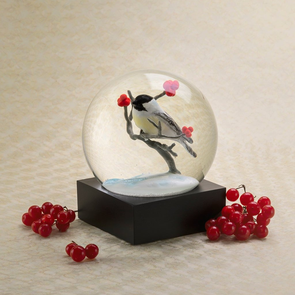 Chickadee Snow Globe - Joy