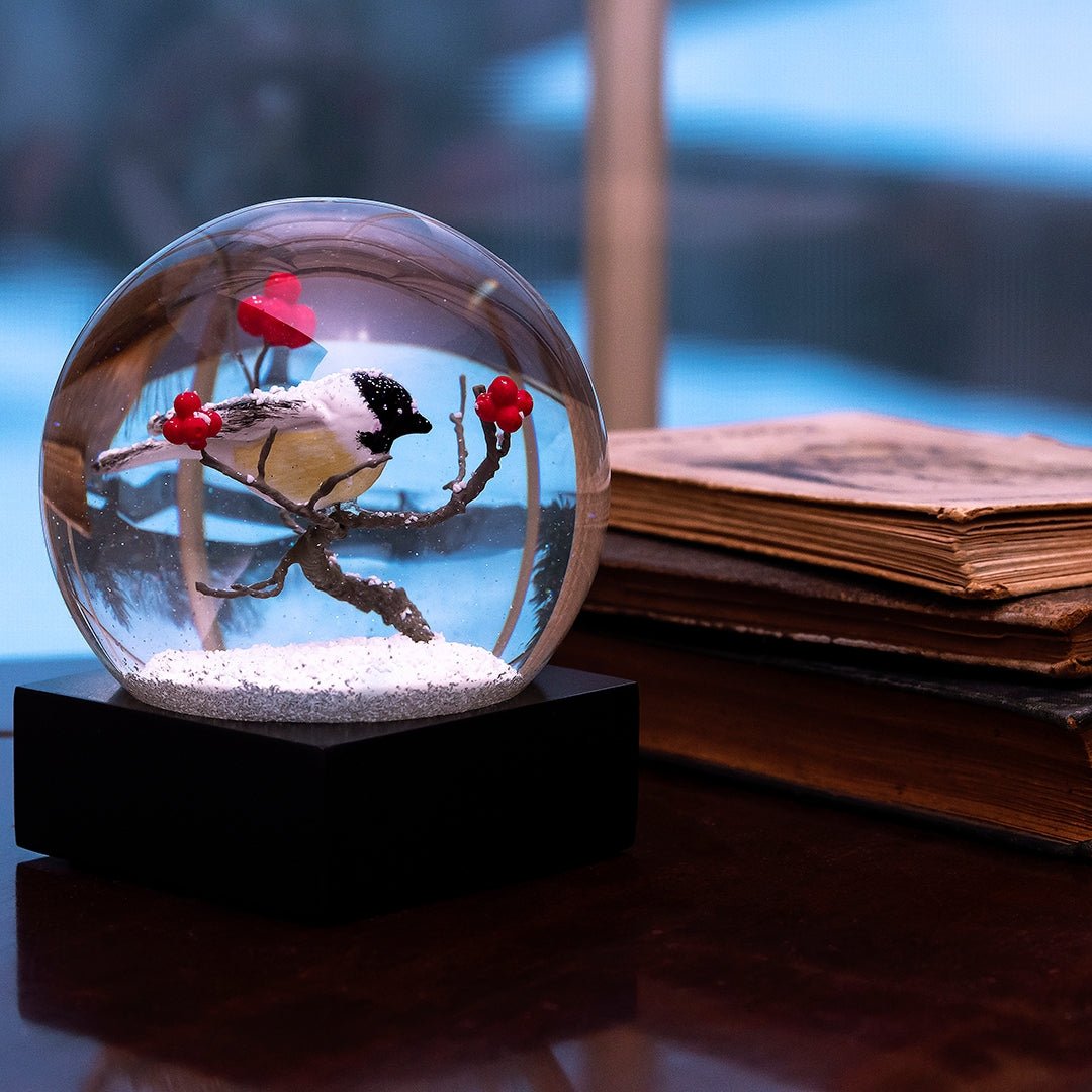 Chickadee Snow Globe - Joy
