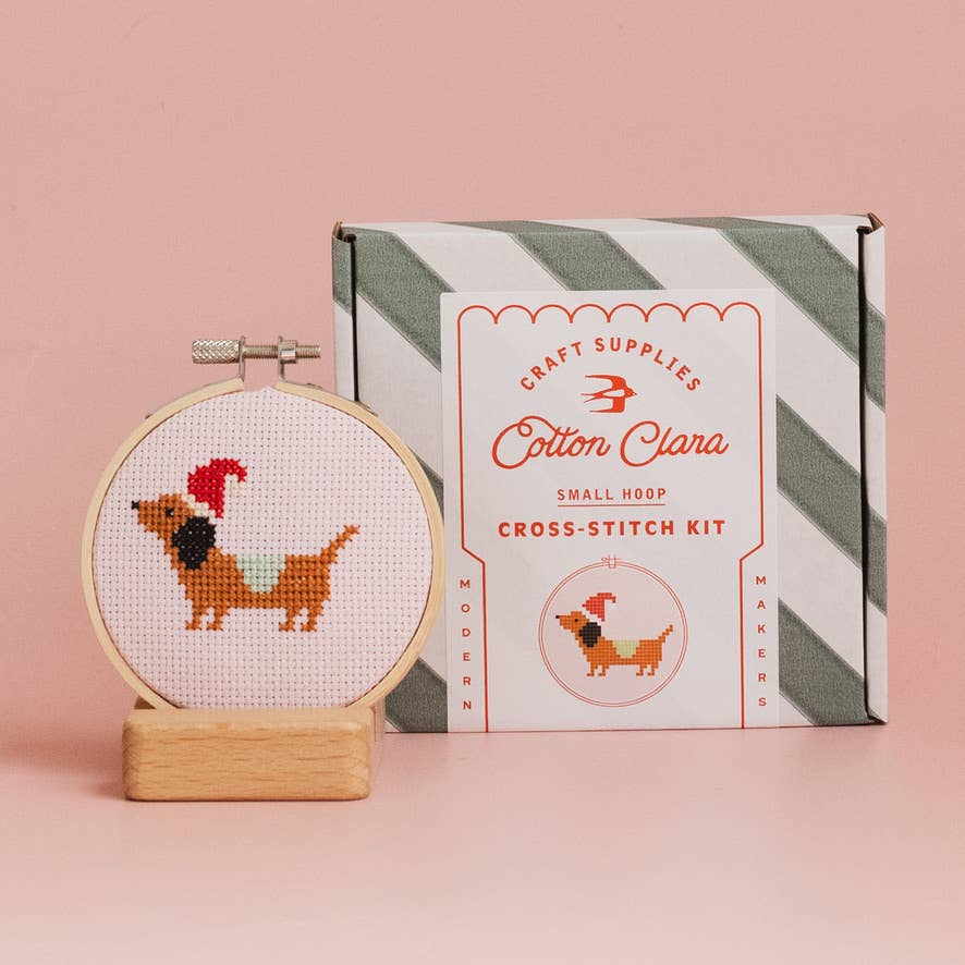Christmas Dachshund Cross Stitch Kit - Joy