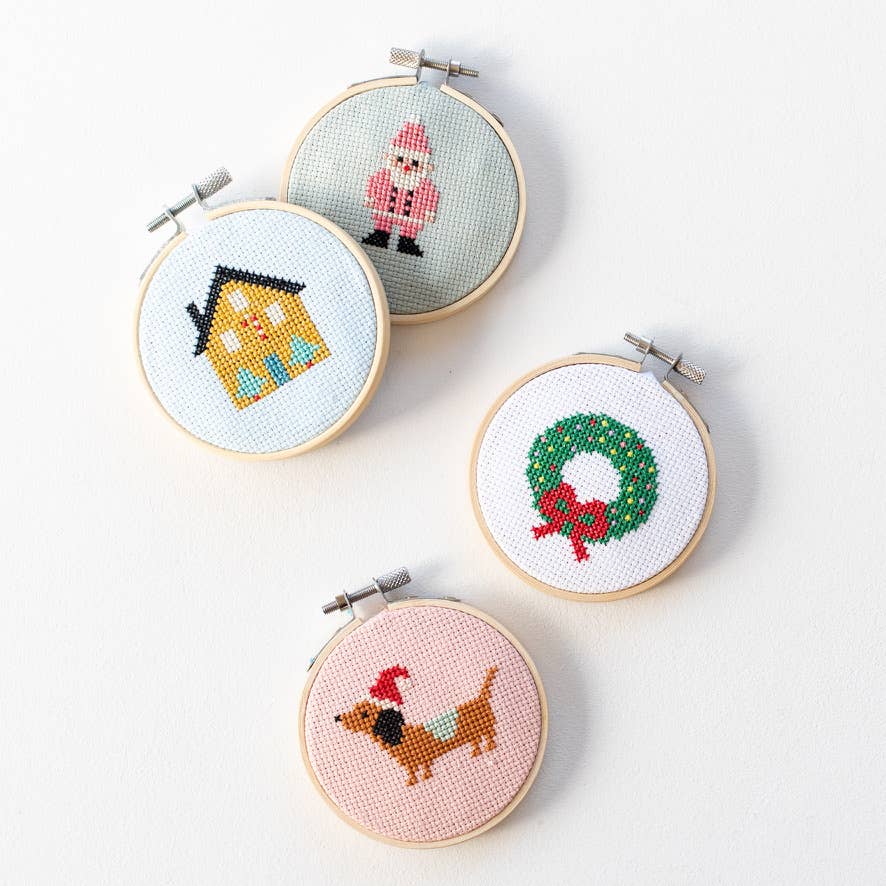 Christmas Dachshund Cross Stitch Kit - Joy
