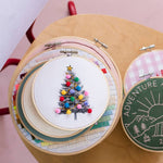 Christmas Tree Embroidery Hoop Kit: Oatmeal - Joy