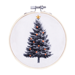 Christmas Tree Embroidery Hoop Kit: Oatmeal - Joy