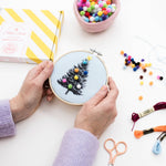 Christmas Tree Embroidery Hoop Kit: Oatmeal - Joy