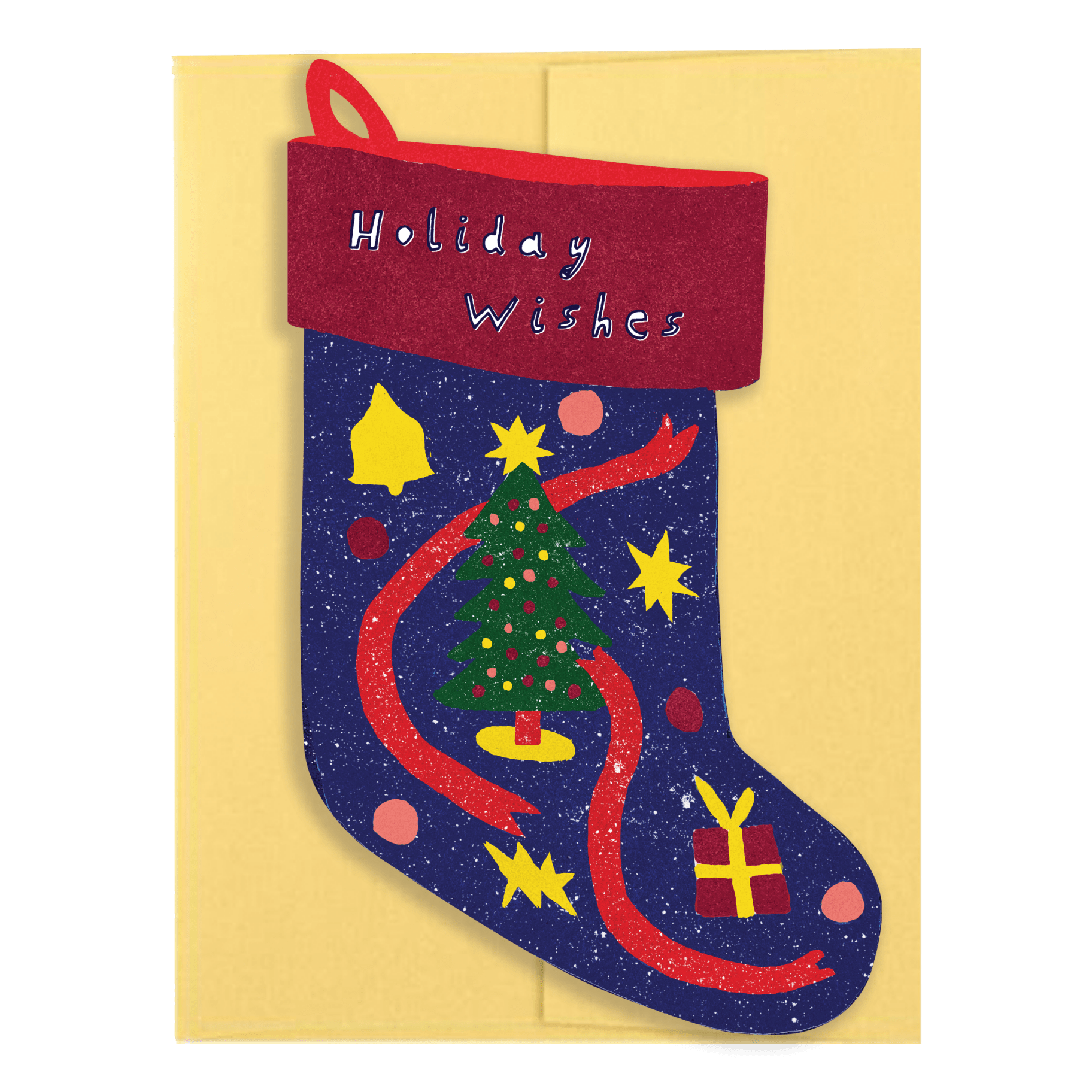 Christmas Tree Stocking - Die Cut Card - Joy Gift Shoppe
