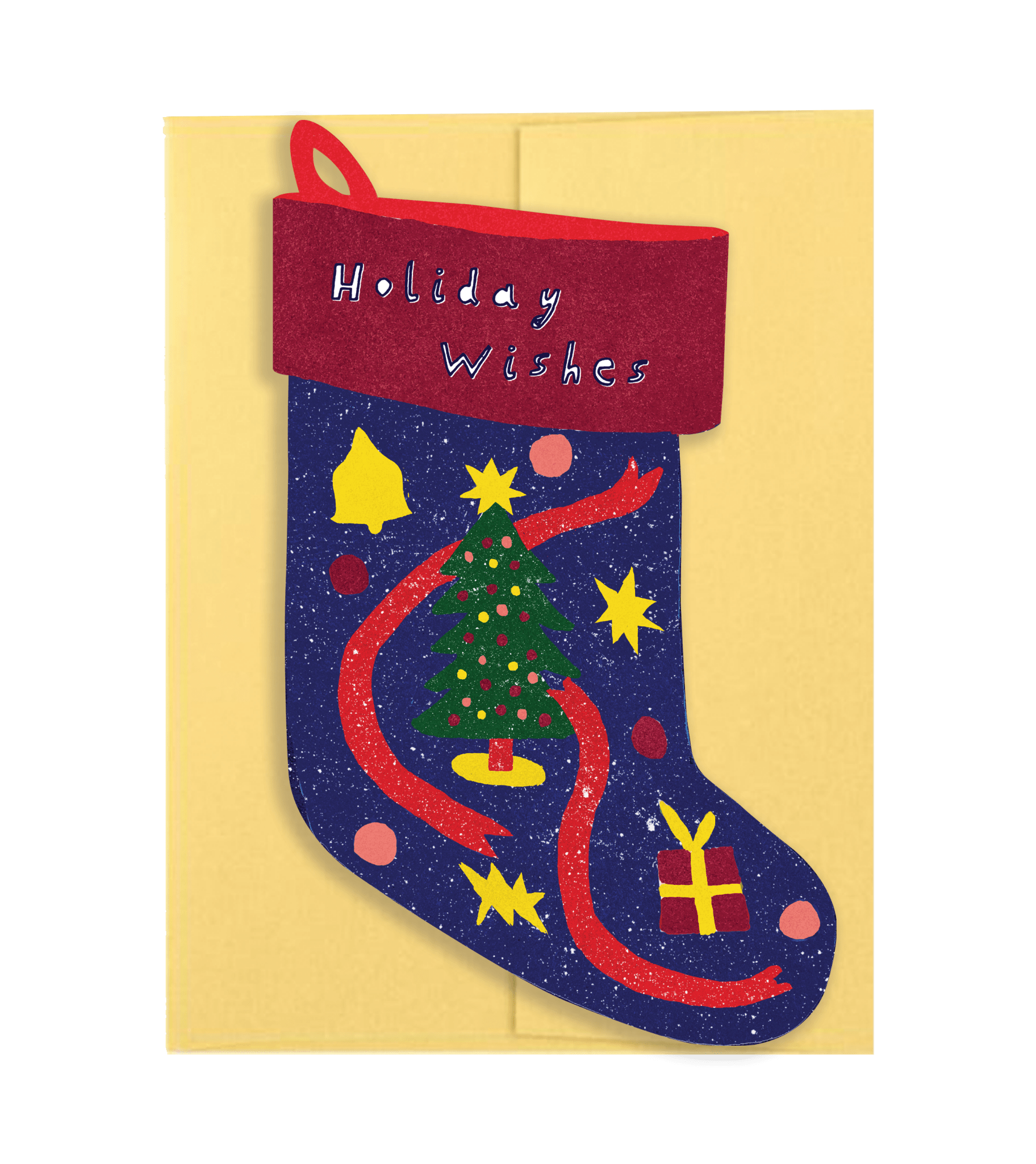 Christmas Tree Stocking - Die Cut Card - Joy Gift Shoppe