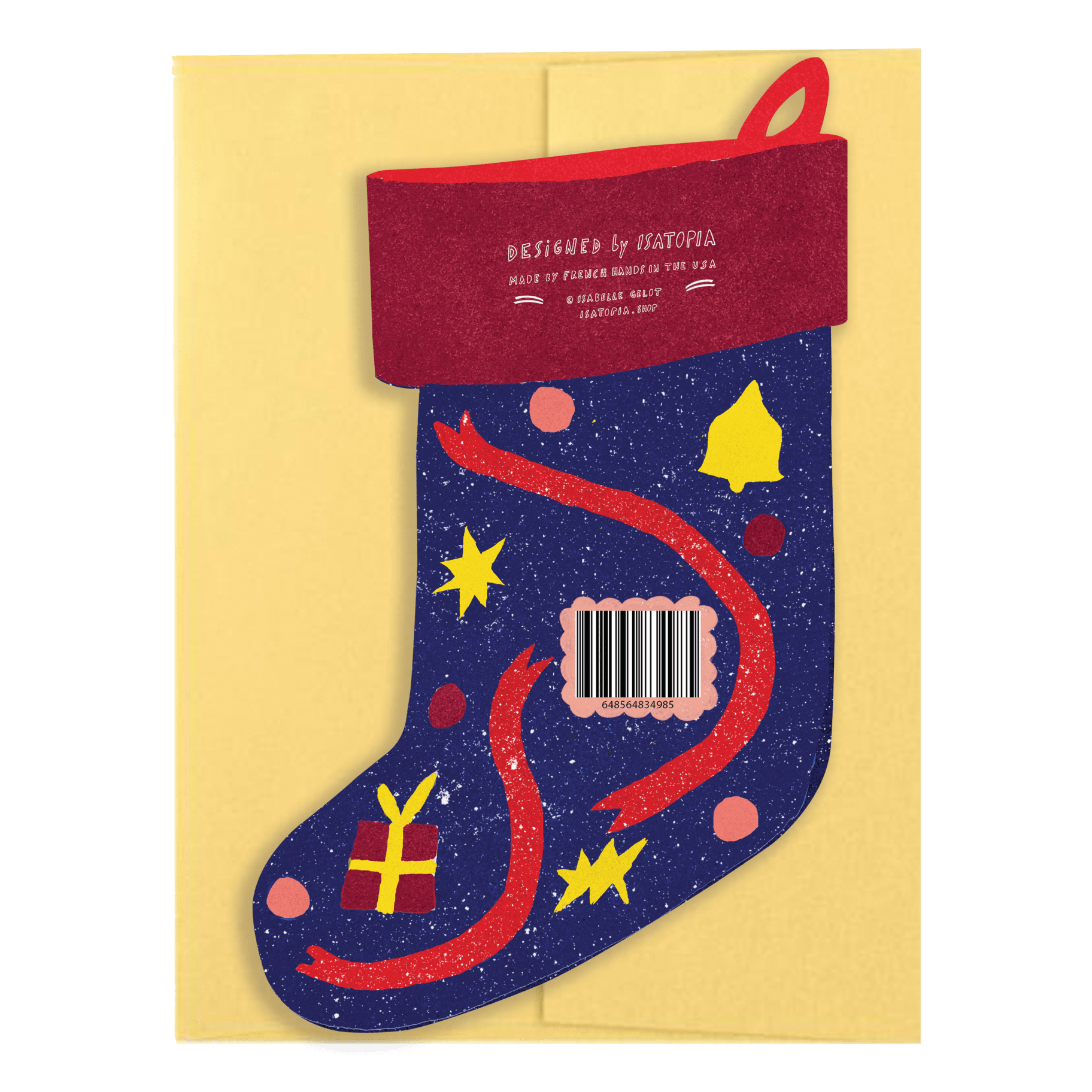 Christmas Tree Stocking - Die Cut Card - Joy Gift Shoppe
