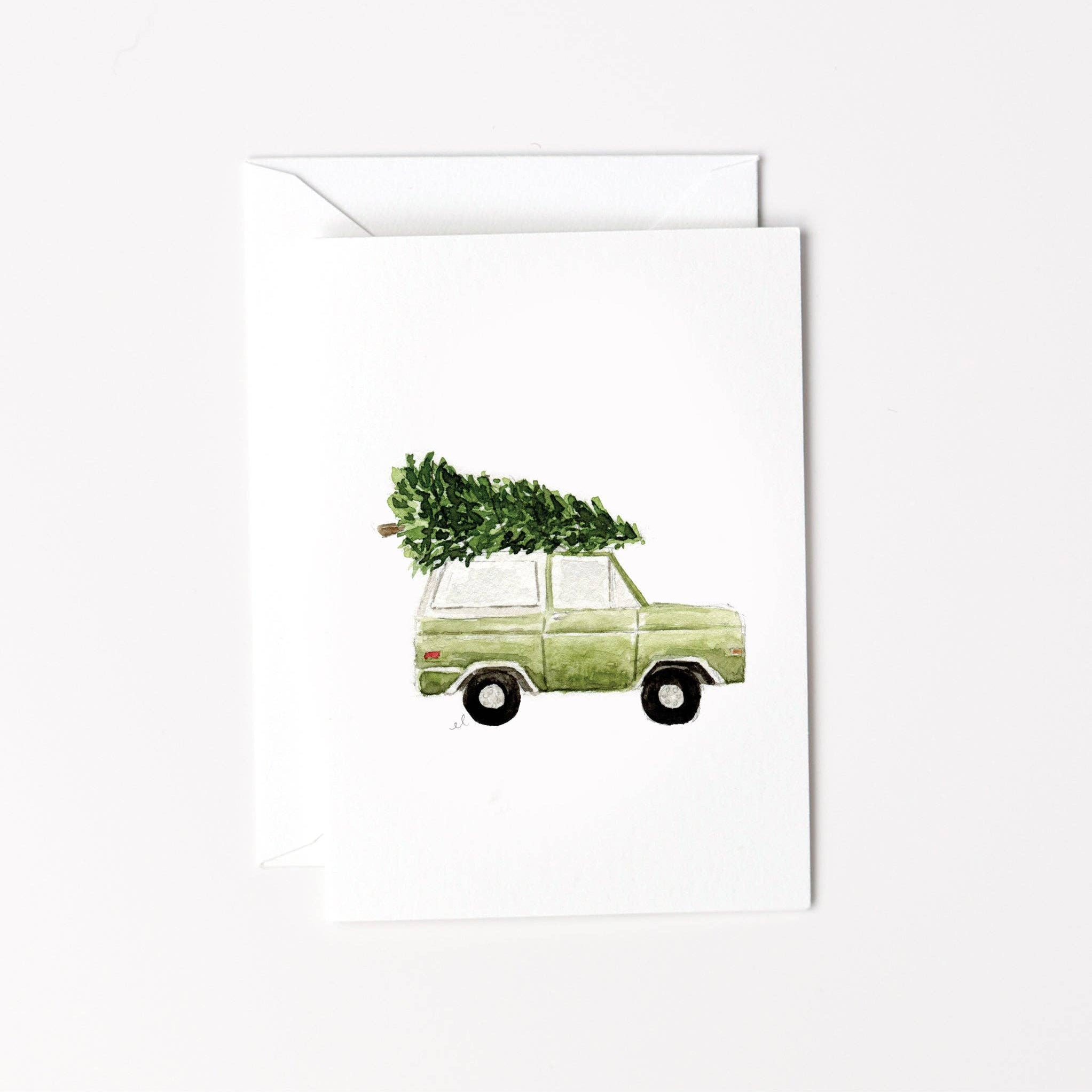 Christmas Tree Truck Mini Notecard - Joy