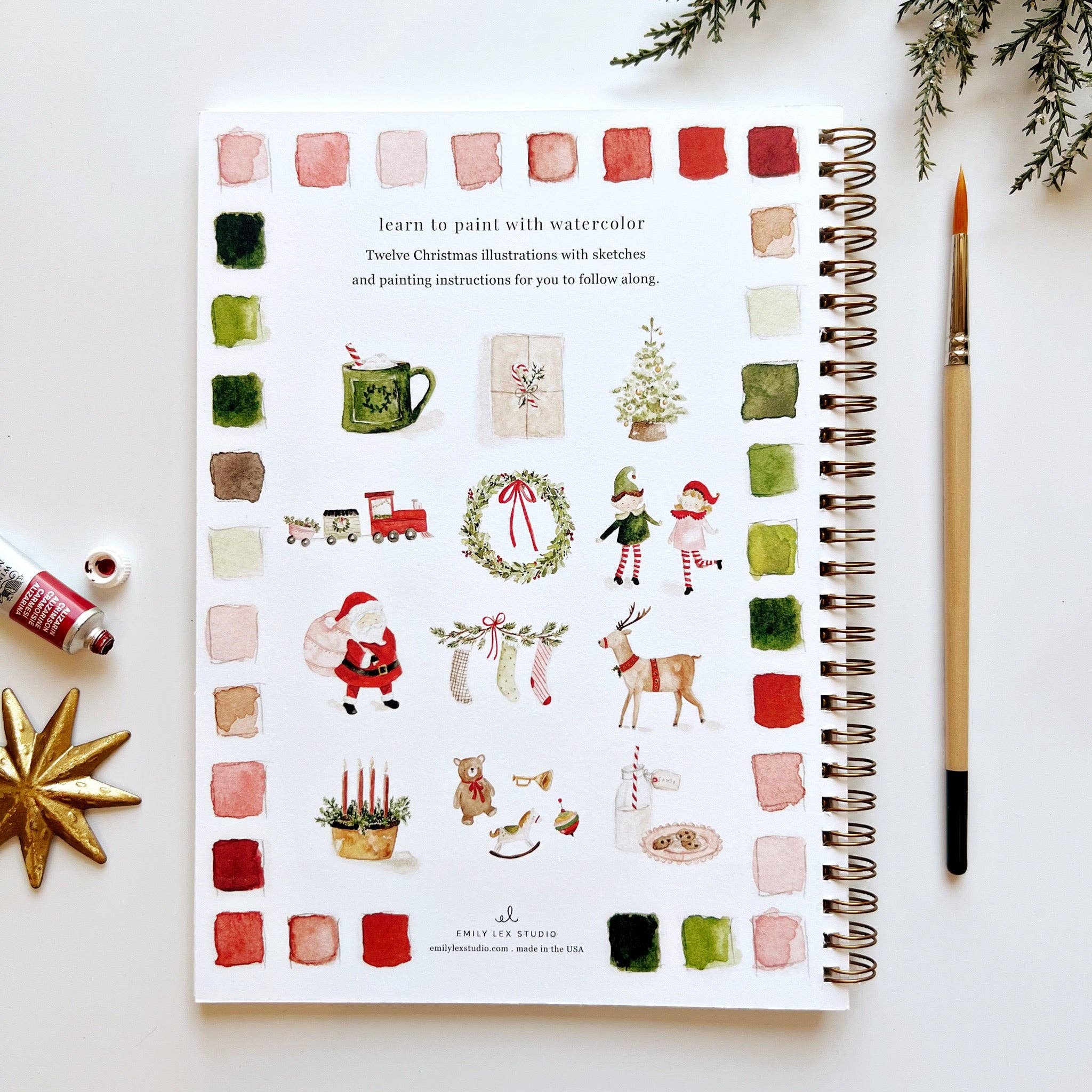 Christmas Watercolor Workbook - Joy