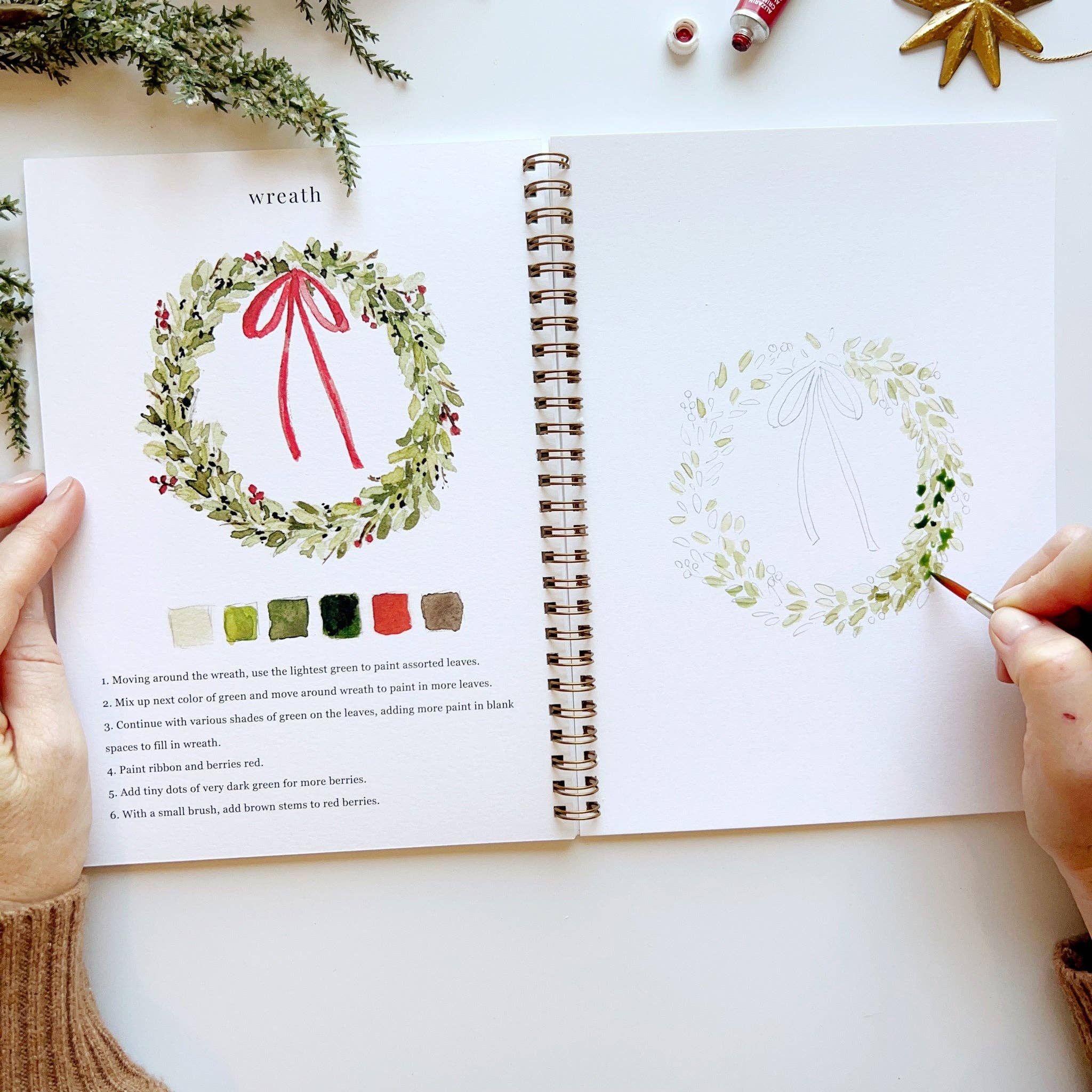 Christmas Watercolor Workbook - Joy