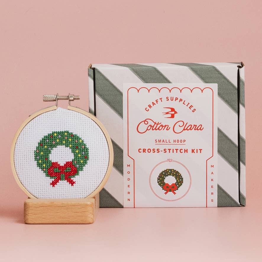 Christmas Wreath Cross Stitch Kit - Joy